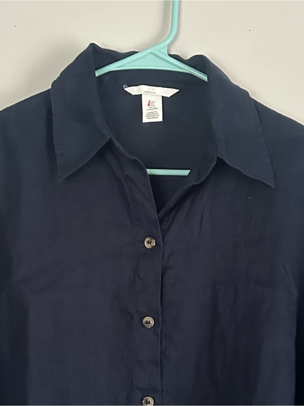 H&M Navy Blue Button-Down Shirt